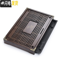 三维工匠 功夫茶具抽屉式排水茶盘 家用实木储水茶盘茶台茶海茶托盘 5棕色小兰香实木