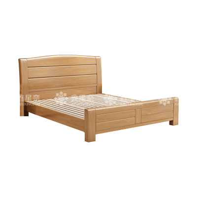 鑫星奈 XXN4031232 实木床原木色1.8米双人床