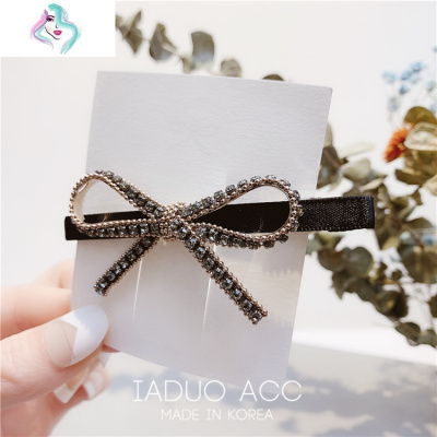 新款韩国东大设计师手工钻饰丝带蝴蝶结造型边夹发夹KBJ3034你那么美珍珠-单边/鸭嘴夹#9造型夹