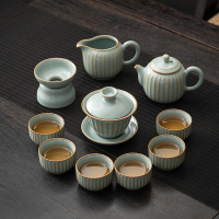 苏氏陶瓷(SUSHI CERAMICS)汝窑开片豆绿水木年华功夫茶具组