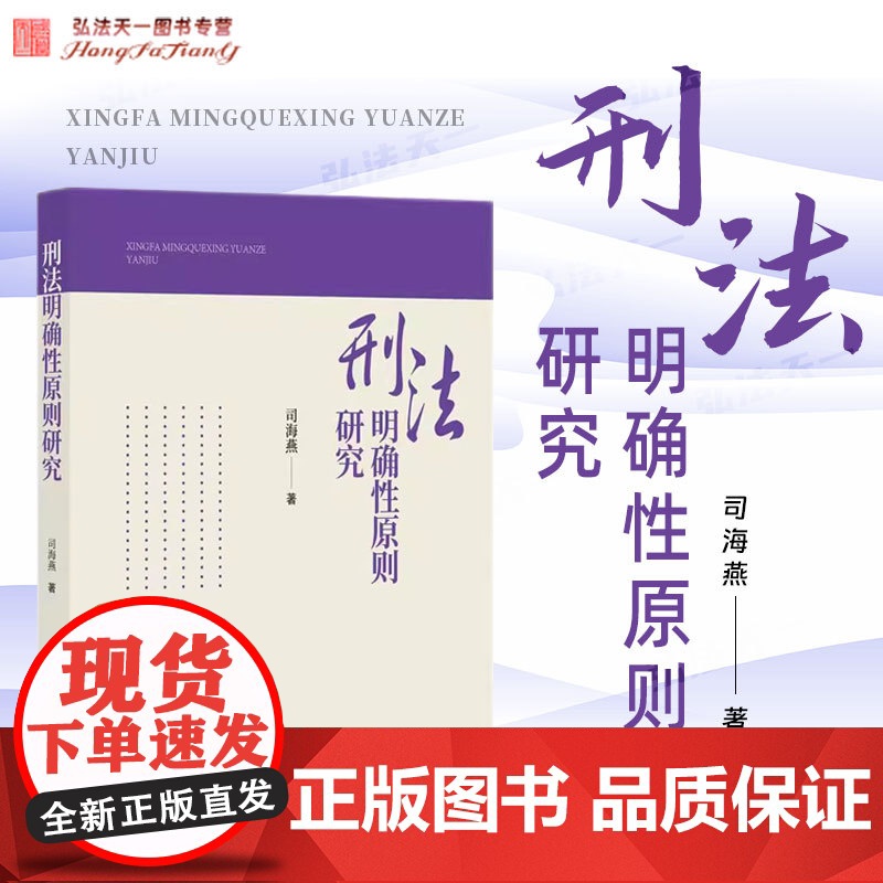 2025新书 刑法明确性原则研究 司海燕 著 知识产权出版社 9787513099219