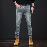 春秋男牛仔裤小脚修身铅笔裤男士新款轻奢时尚弹力男生长裤子