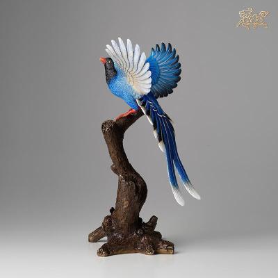美帮汇全铜摆件《蓝鹊》版 铜工艺品 家居饰品 客厅摆件