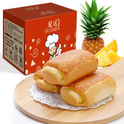 14.8元包邮 冠达 菠萝夹心面包 1kg