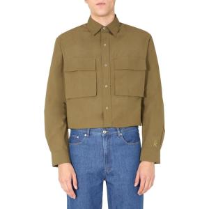 KENZO oversize版型男士长袖宽松衬衫商务休闲潮流 BROWN S