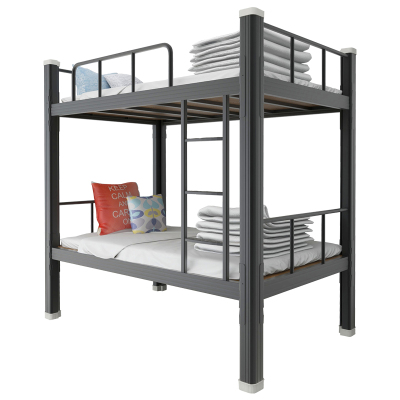 臻远 XCC-05 钢制型材床双层床员工宿舍上下铺学生公寓床双人床铁艺高低床 双层床1000宽黑