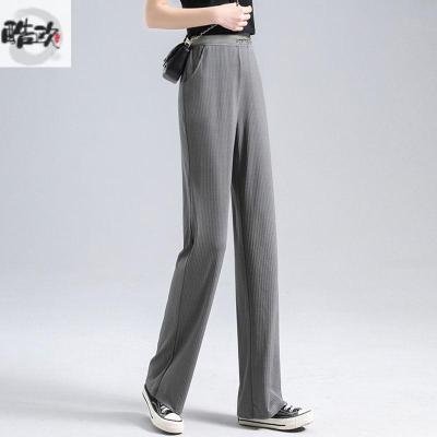 专注品质-高档冰丝阔腿裤女夏季九分2021新款垂坠感宽松显瘦高腰长裤拖地裤运动长裤娇卡朵