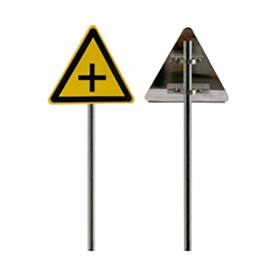 交叉路口警示牌内容可定制含立柱