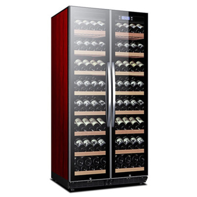 尊堡BJ-735 双开门红酒柜恒温酒柜定制酒柜商用双门一体柜压缩机大容量 270支装 红木纹展示款