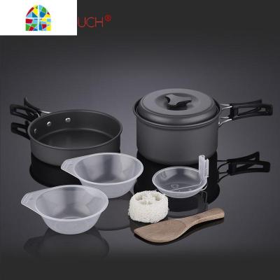 户外套锅野炊用品锅具野外炊具套装 1234567人水壶野营户外锅 FENGHOU 套餐四.;