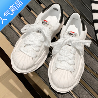SUNTEK贝壳头鞋女2023夏季新款松糕厚底帆布鞋女小白鞋休闲运动板鞋