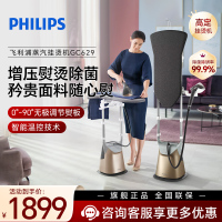飞利浦(PHILIPS) 挂烫机家用增压式蒸汽挂烫机双杆熨烫机电熨斗90°旋转熨烫板 2200W五档调节GC629/68