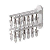 太力吸盘袜子晾晒架家用晾袜子神器可折叠多功能多夹子阳台晾衣架