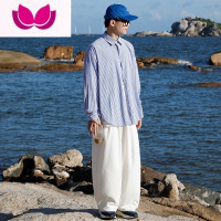 七斓ISIS 工作室日系复古宽松工装裤子男棕色慵懒阔腿休闲长裤春季