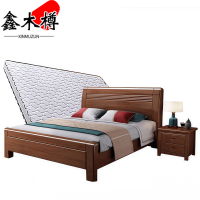 鑫木樽床+床垫+床头柜1.5米套
