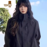 YANXU冲锋衣男女户外进藏旅行三合一外套可拆卸防风防水夹克情侣登山服