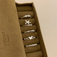 s925纯银四叶草蝴蝶结戒指合集时髦个性叠戴食指戒女生高级感送女朋友老婆情人节七夕生日礼物