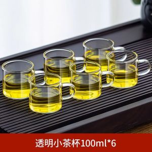 苏宁玻璃小茶杯子家用耐高温高硼硅男士功夫泡茶专用喝茶杯子2112