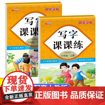 六年级上下册写字课课练全2册 小学生专用硬笔书法笔画笔顺临摹楷书练字帖 每日一练规范写字巩固课堂知识练习册