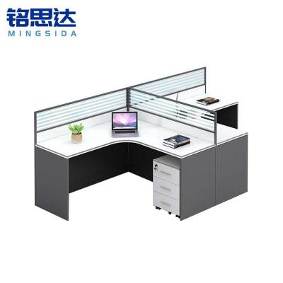 铭思达屏风工位T型双人位-含柜套