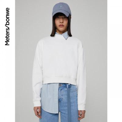 [1件5折价:79.5]美特斯邦威女基本圆领套头卫衣