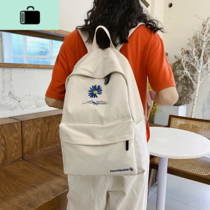 双肩包女帆布学生经典款小雏菊校园书包韩版百搭情侣背包NEW LAKE