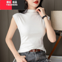 YIBUSHENG白色短袖T恤女背心吊带打底衫2024季西装内搭无袖坎肩外穿t