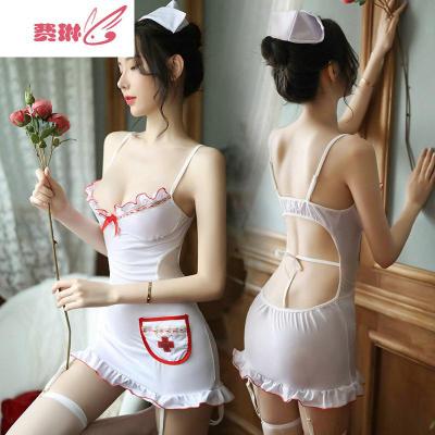 性感情趣内衣透明开裆超骚挑逗睡衣小胸裙诱惑文胸套装女费琳