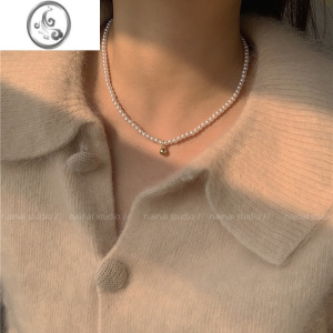 JiMi小金珠项链~珍珠法式复古高级感锁骨链2023年春季新款百搭颈链女 单条