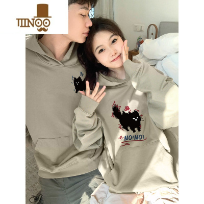 YANXU不一样情侣卫衣款2023新款特别的潮早秋感小众连帽外套装