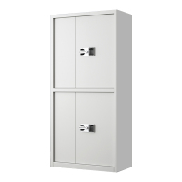 湘渭指纹电子保密柜钢制密码文件柜档案柜矮柜资料柜办公柜通双节白色:国保密码锁