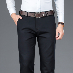 老爺車(LAOYECHE)秋冬厚款男士休闲裤天丝长裤子男裤宽松直筒冰丝西裤百搭