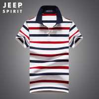 JEEP SPIRIT条纹T恤男ins潮牌短袖POLO衫重磅t雅痞半袖