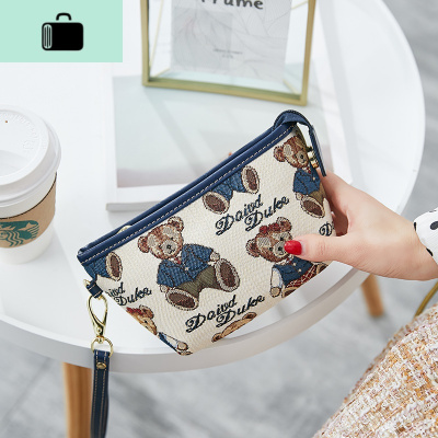 大容量韩版百搭手拿包2019新款卡通提花女包化妆包NEW LAKE女手包