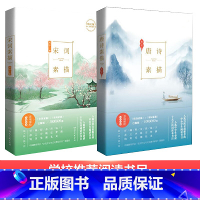 唐诗宋词素描 [正版]唐诗素描+宋词素描 共两本 曾冬意境读本 中国古诗词鉴赏 古代诗词文学中学生小学生初中生课外读物辞