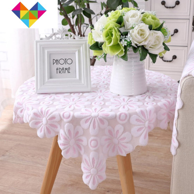 枕巾扶手巾防尘罩现代毯头洋气靠沙发简约搭榻榻米盖四季靠背纱巾粉色升级小花(24针超厚)63宽*75高三角小靠背