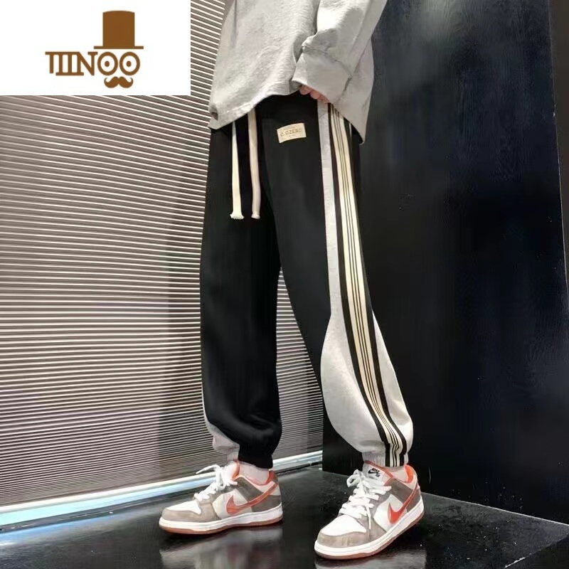 YANXU青少年卫裤休闲帅气初中高中学生宽松男装潮牌大童运动长裤子