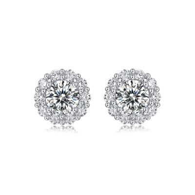 玖钻珠宝奢华贵族女士爪镶耳钉璀璨夺目送恋人佳品