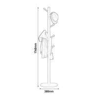 臻远ZY-YMJ-17落地衣帽架家用卧式挂衣架原木色圆盘圆头