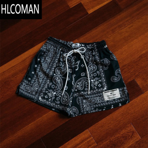 HLCOMAN美式潮牌Ryoko Rain腰果花短裤夏男宽松休闲运动速干不过膝篮球裤