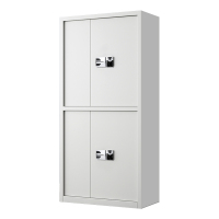 湘渭指纹电子保密柜钢制密码文件柜档案柜矮柜资料柜办公柜通双节白色:国保指纹锁