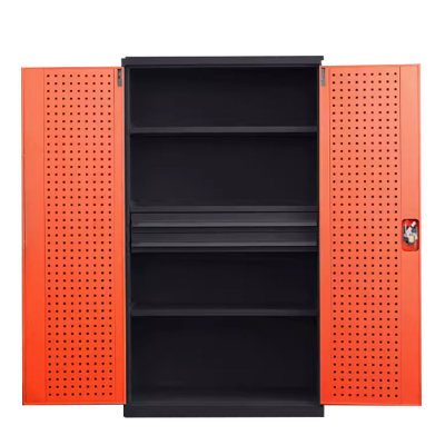 阿拉贡重型工具柜加厚物件工具储物柜工厂铁皮柜汽修厂零件收纳柜橘色四层二抽带挂板