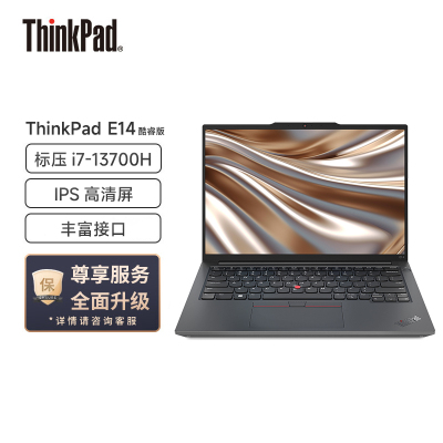 联想ThinkPad E14 英特尔酷睿i7-13700H 14英寸轻薄商务办公笔记本电脑(16G 2T 高清屏)