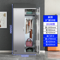 鑫环境 2门201不锈钢斜顶更衣柜员工储物柜无尘净化车间食品厂多门衣柜