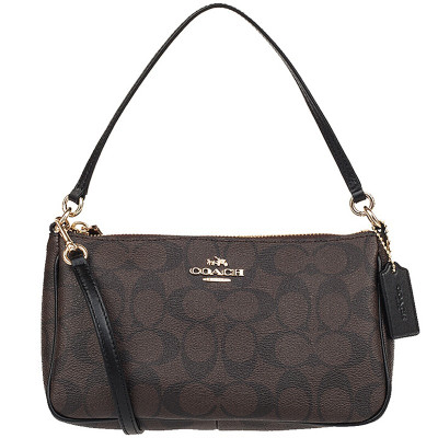 COACH/蔻驰女包麻将包小号PVC皮包女士手提包女斜跨包女式马蹄包F58321F58321IMAA8