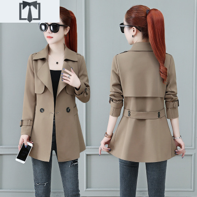 SUNTEK风衣外套女2021年早春季新款气质中长款流行大衣小个子春秋上衣服风衣