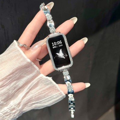 《丝绸花朵》适用于华为手环11表带11pro新款金属9/8手表链7/6pro健康智能NFC荣耀手环10/9夏季高级轻奢配