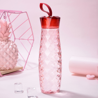 乐扣乐扣水杯塑料水杯学生便携旗舰店户外运动杯子清新茶杯宝石杯