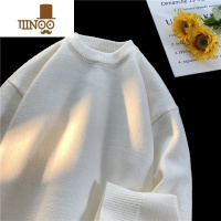 YANXU日系复古基础款针织衫男女款纯色圆领毛衣休闲百搭宽松线衣