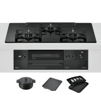 日本代购林内DELICIA75(液晶版 带汤锅 )燃气灶嵌入式天然气RHS72W38M11RNBW深夜黑25款